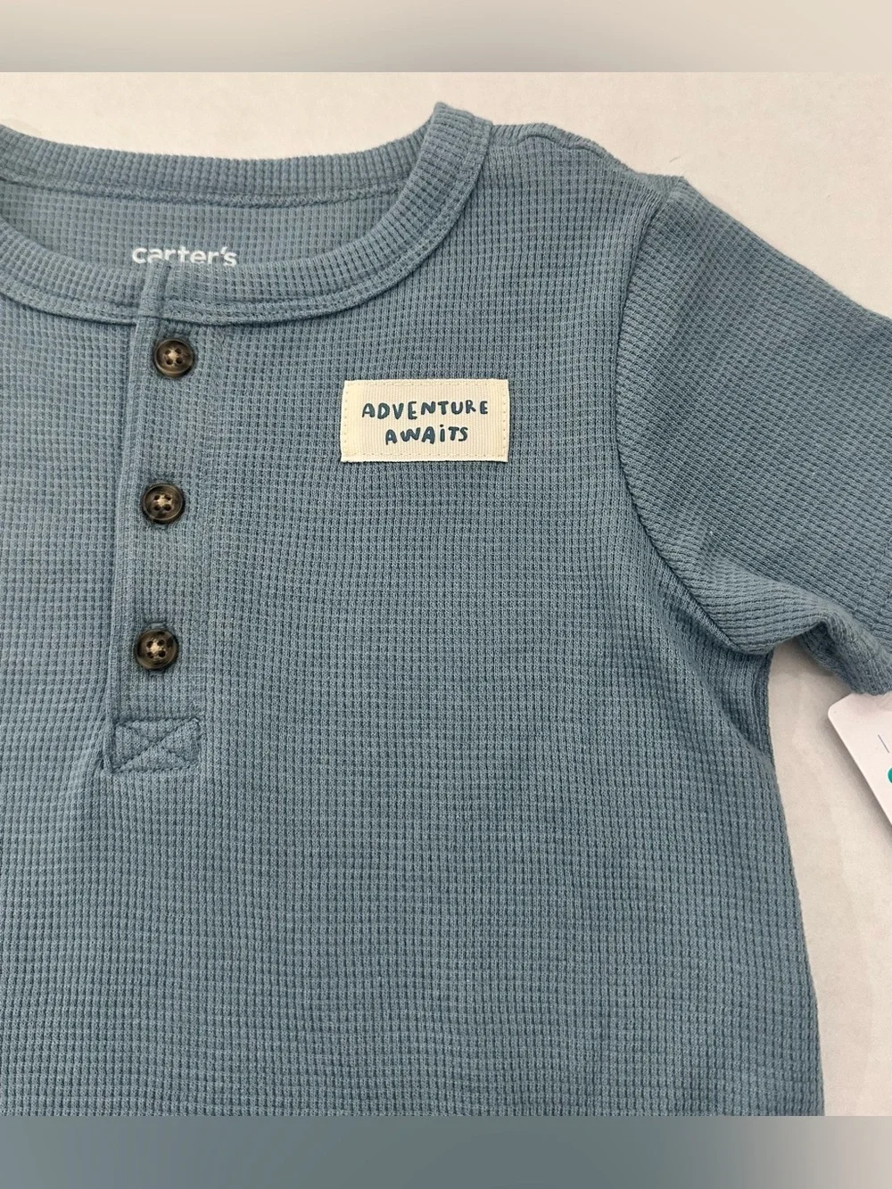 Carter's Child of Mine Baby Boy Solid Blue Romper, Size 24 Months